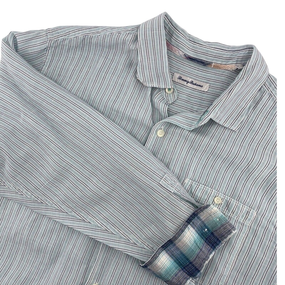 Tommy Bahama Striped Button Up Shirt Long Sleeve Casual XL